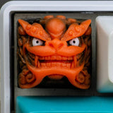 artisan keycaps chinese style dragon orange sur un clavier