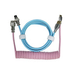 Câble de clavier custom rose & bleu tréssé USB-C
