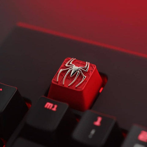 keycaps custom spider man rouge argent